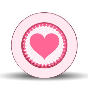 Pink Heart <br>Glass Table Spinner 17.75"