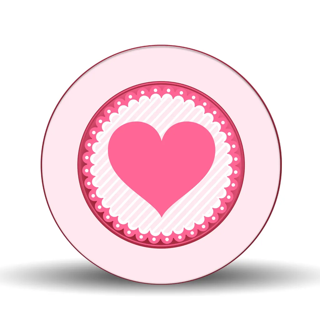 Pink Heart <br>Glass Table Spinner 17.75"