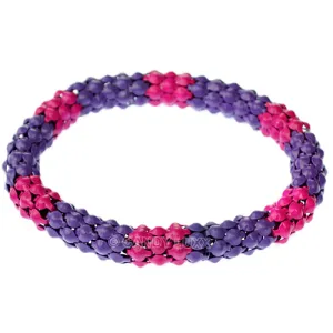 Pink Purple Connected Stretch Bracelet