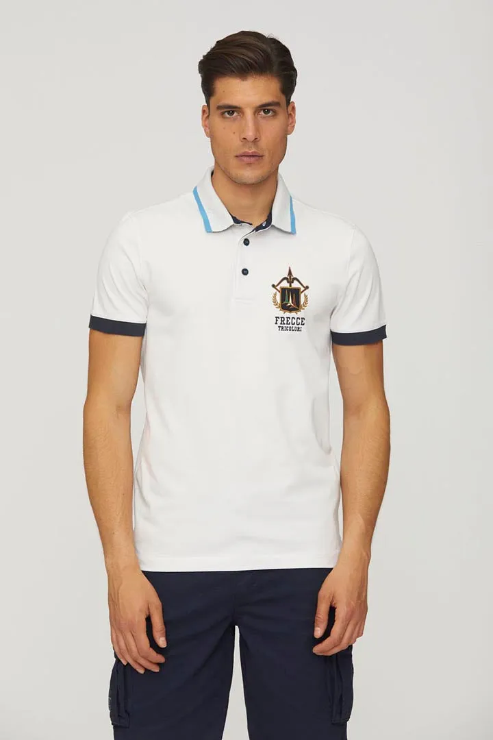 Piqué Polo With Jacquard Undercollar