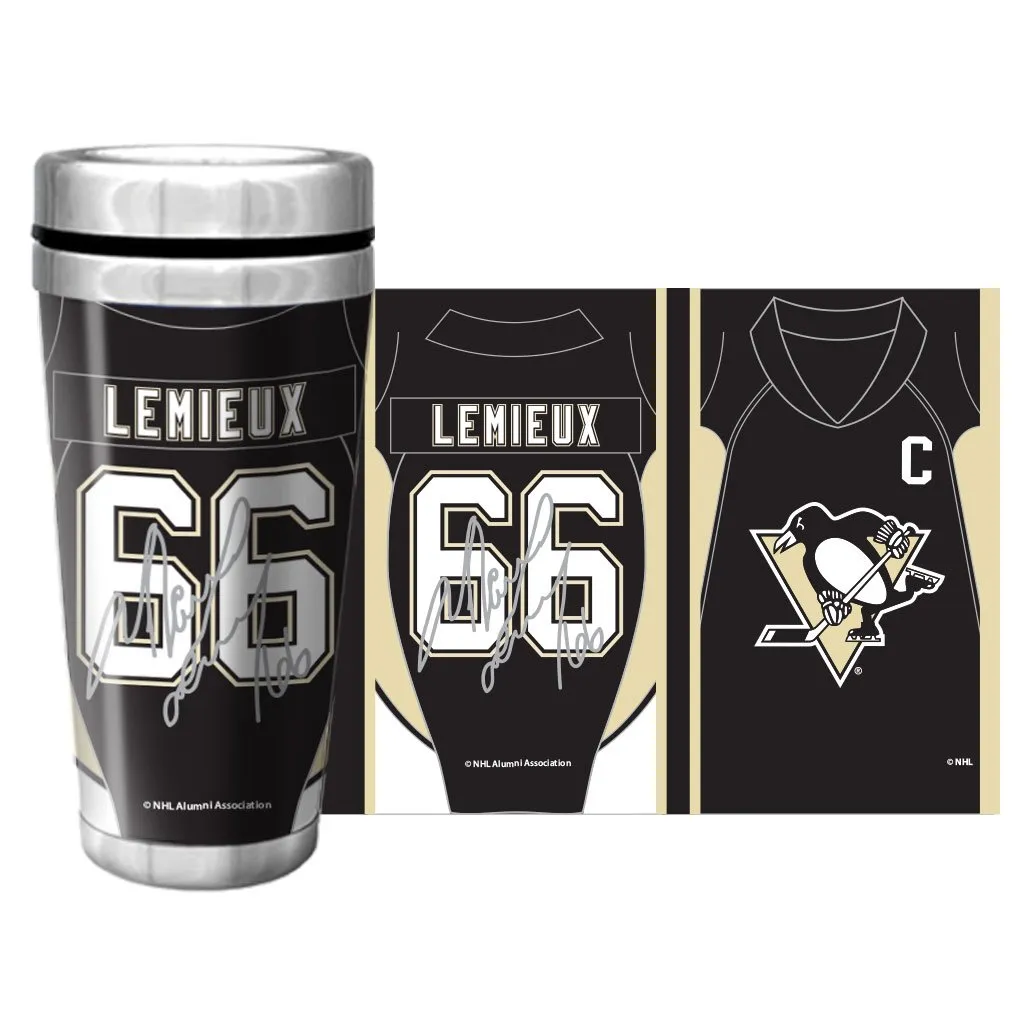 Pittsburgh Penguins Mario Lemieux Travel Mug | Wallpaper Full Wrap 16 oz.