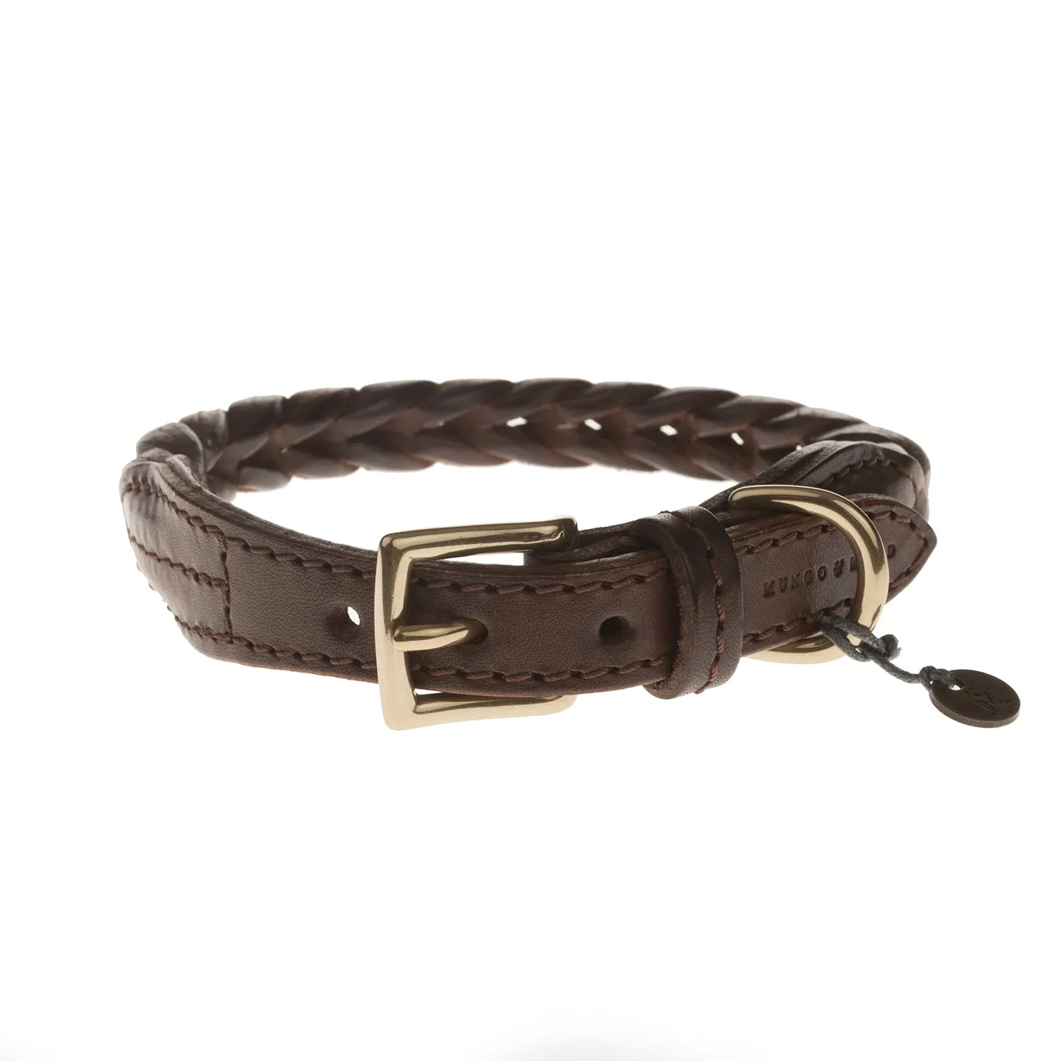 Plaited Leather Dog Collar
