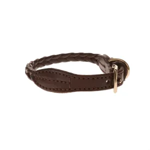 Plaited Leather Dog Collar