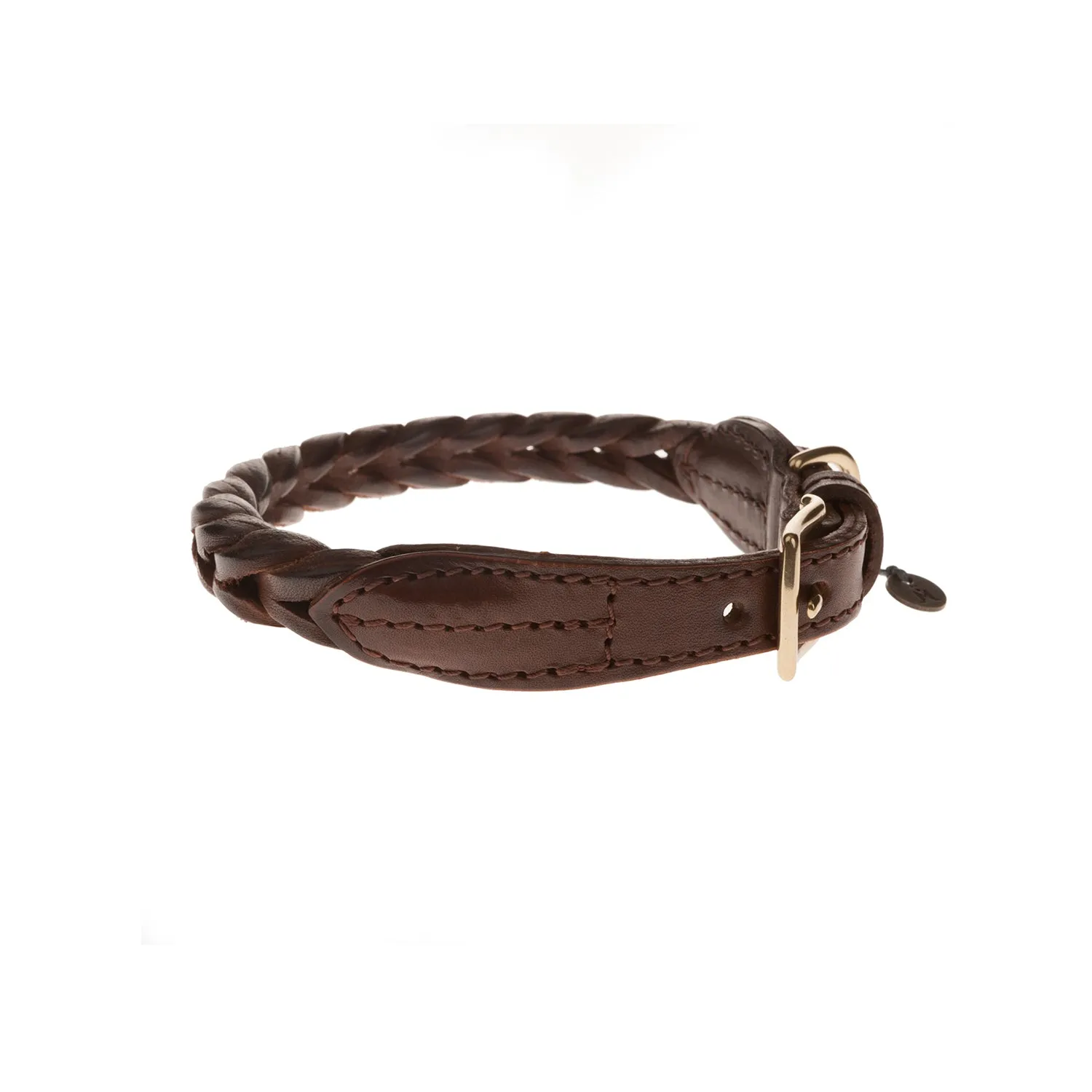 Plaited Leather Dog Collar
