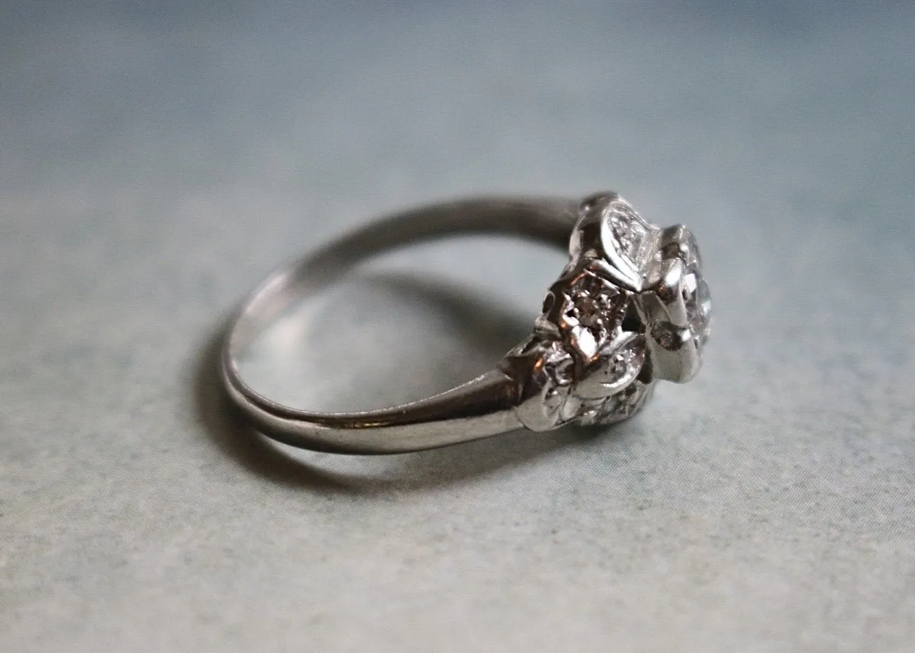 Platinum and Diamond Vintage Ring