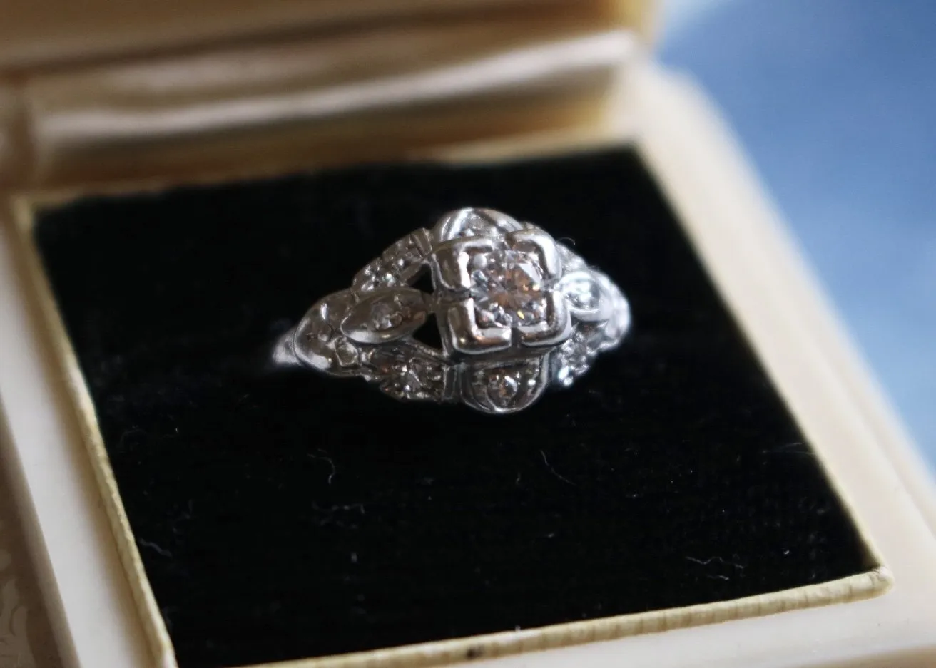 Platinum and Diamond Vintage Ring