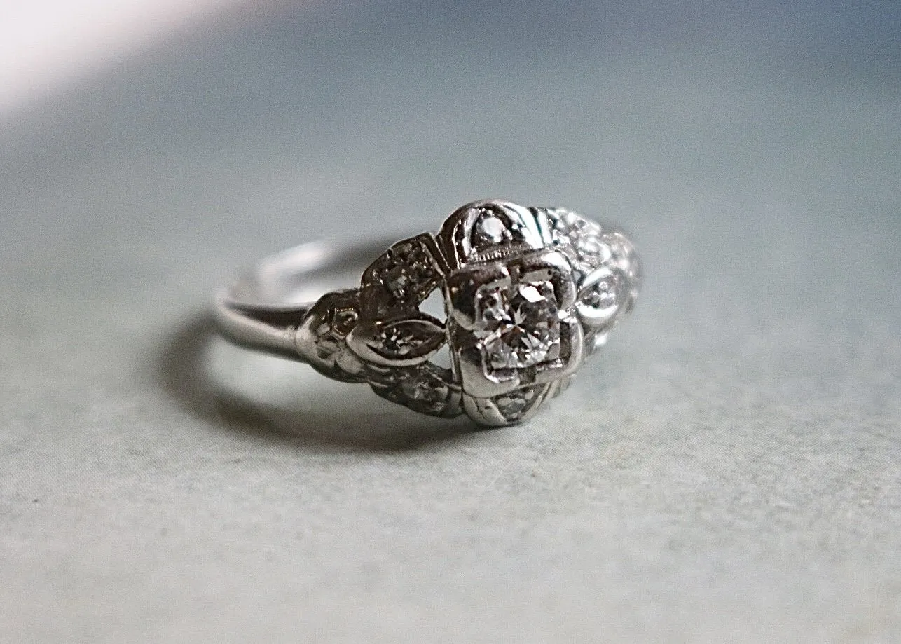 Platinum and Diamond Vintage Ring