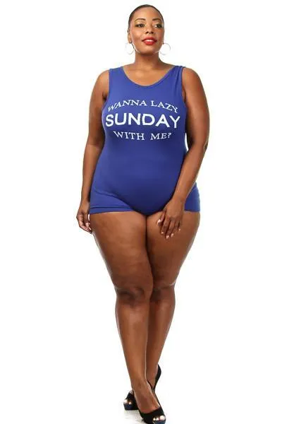 Plus Size Wanna Lazy Sunday With Me? Romper