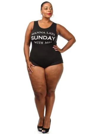 Plus Size Wanna Lazy Sunday With Me? Romper