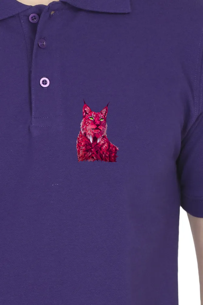 Polo Neck T-Shirt (Men) - Roar Of The Fuchsia Lion (9 Colours)