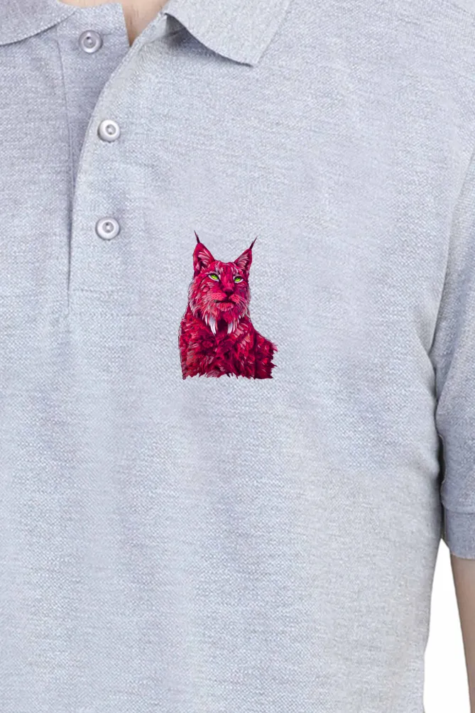Polo Neck T-Shirt (Men) - Roar Of The Fuchsia Lion (9 Colours)