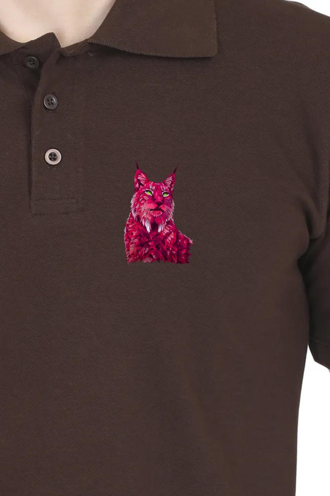 Polo Neck T-Shirt (Men) - Roar Of The Fuchsia Lion (9 Colours)