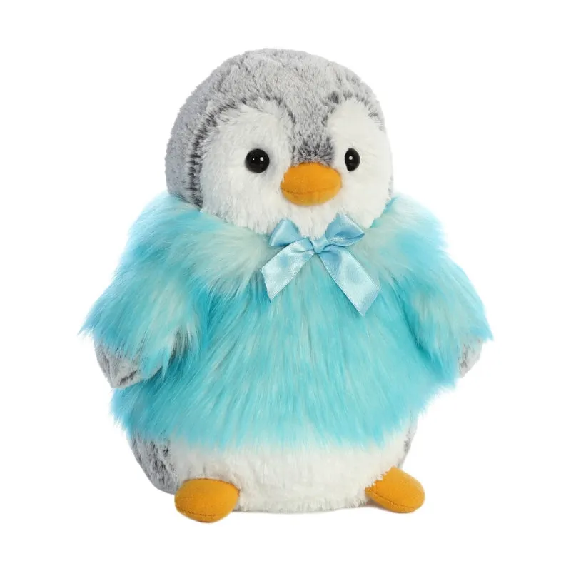 Pom Pom Penguin Teal Coat 9in (23cm) Penguin Soft Toy by Aurora