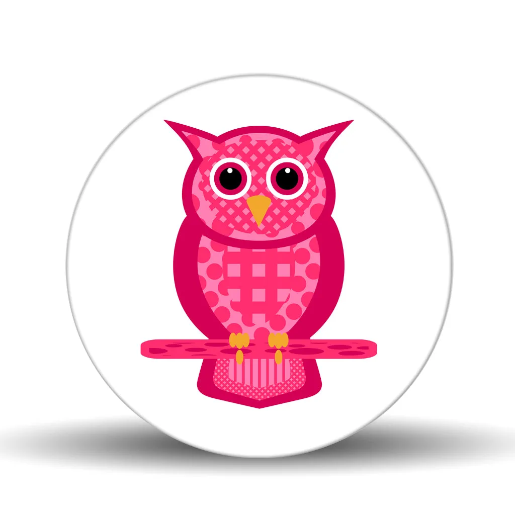 Pop Art Owl <br>Glass Table Spinner 17.75"