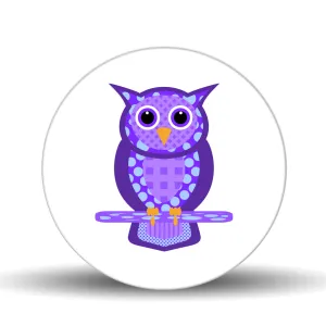 Pop Art Owl <br>Glass Table Spinner 17.75"