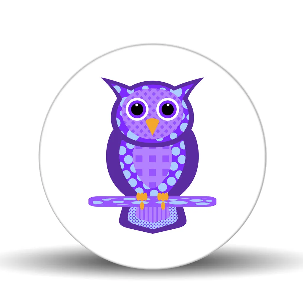 Pop Art Owl <br>Glass Table Spinner 17.75"