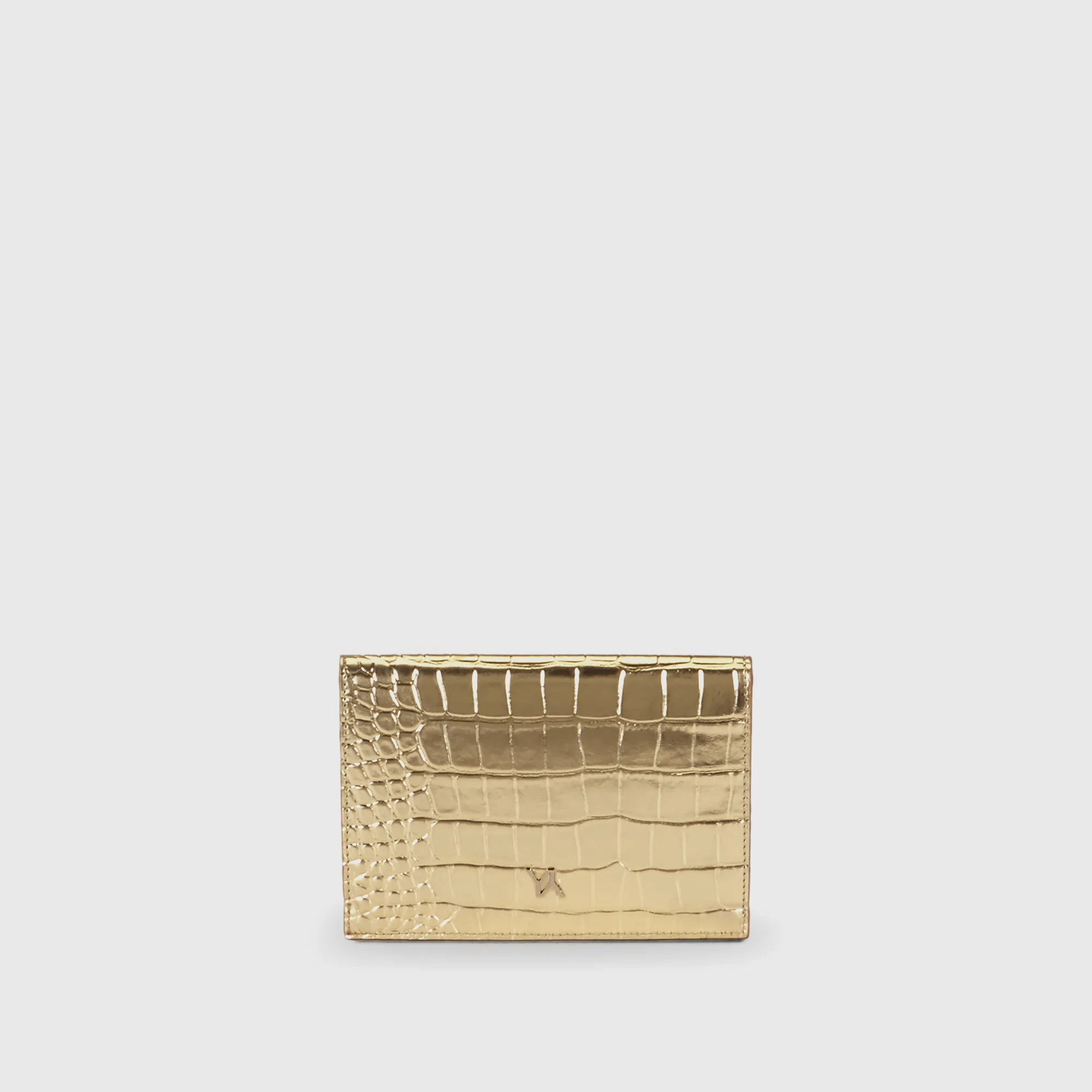Pouch embossed croc gold