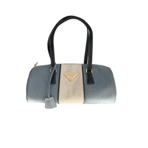 Prada Baby Blue Perforated Cylinder Bag