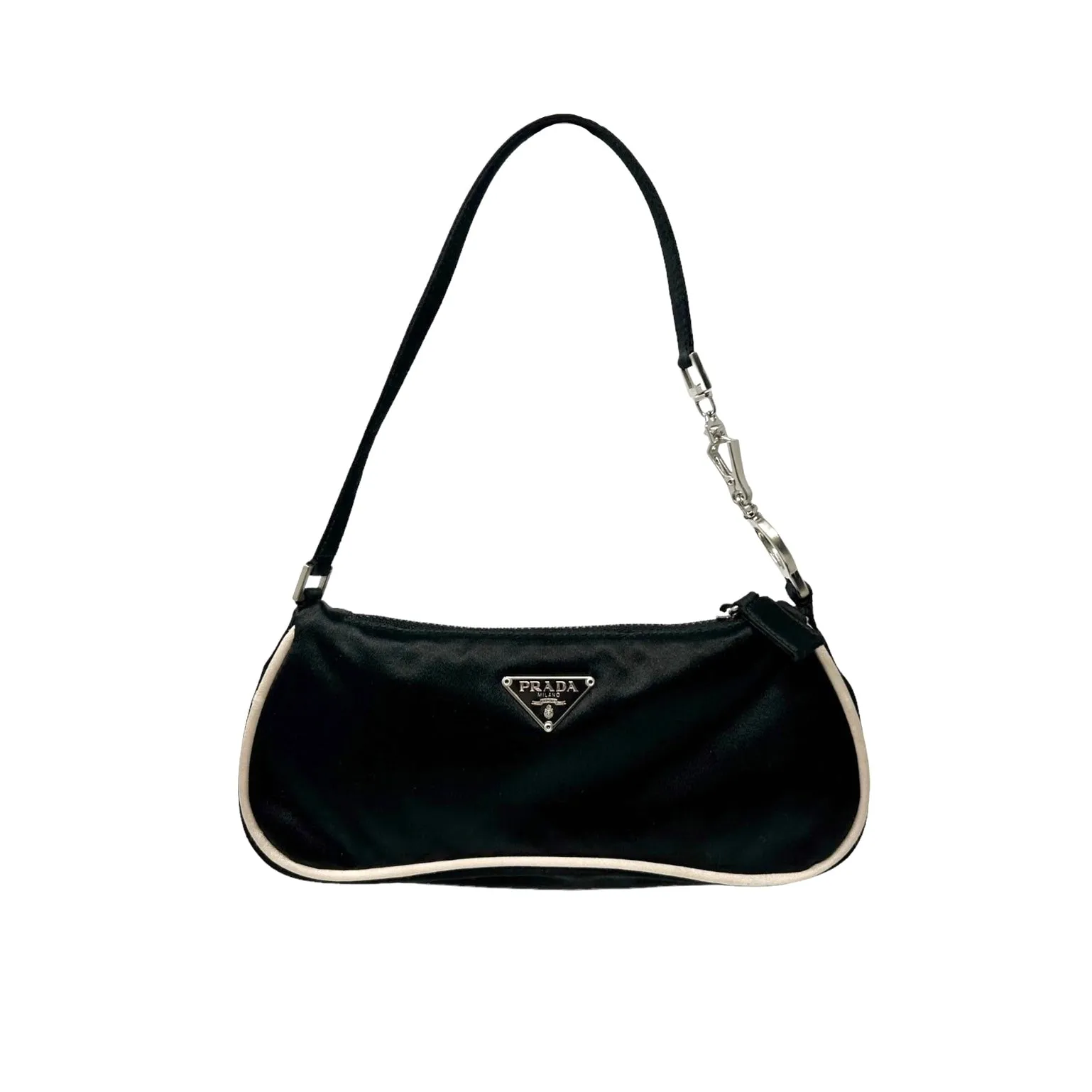 Prada Black Satin Mini Shoulder Bag
