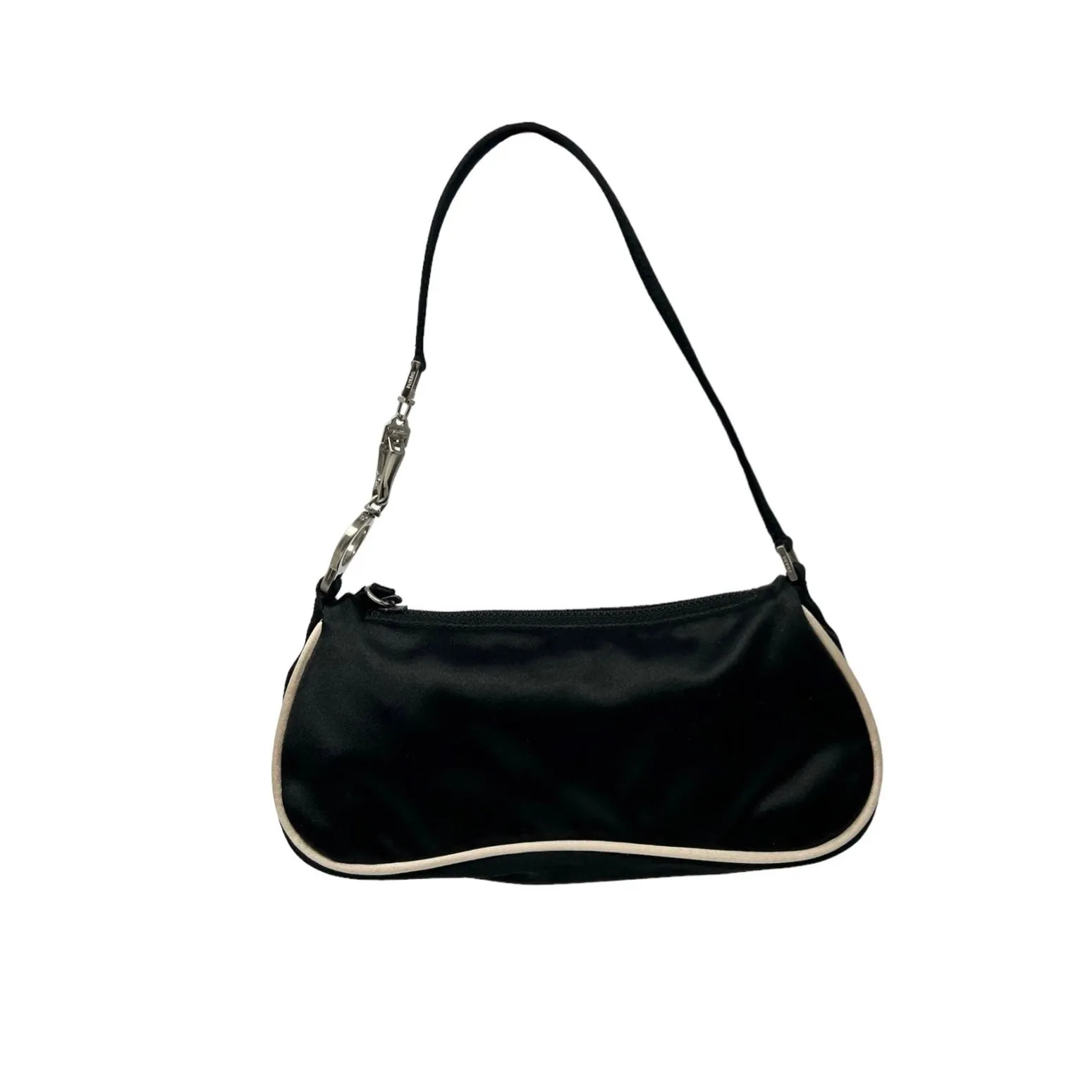 Prada Black Satin Mini Shoulder Bag