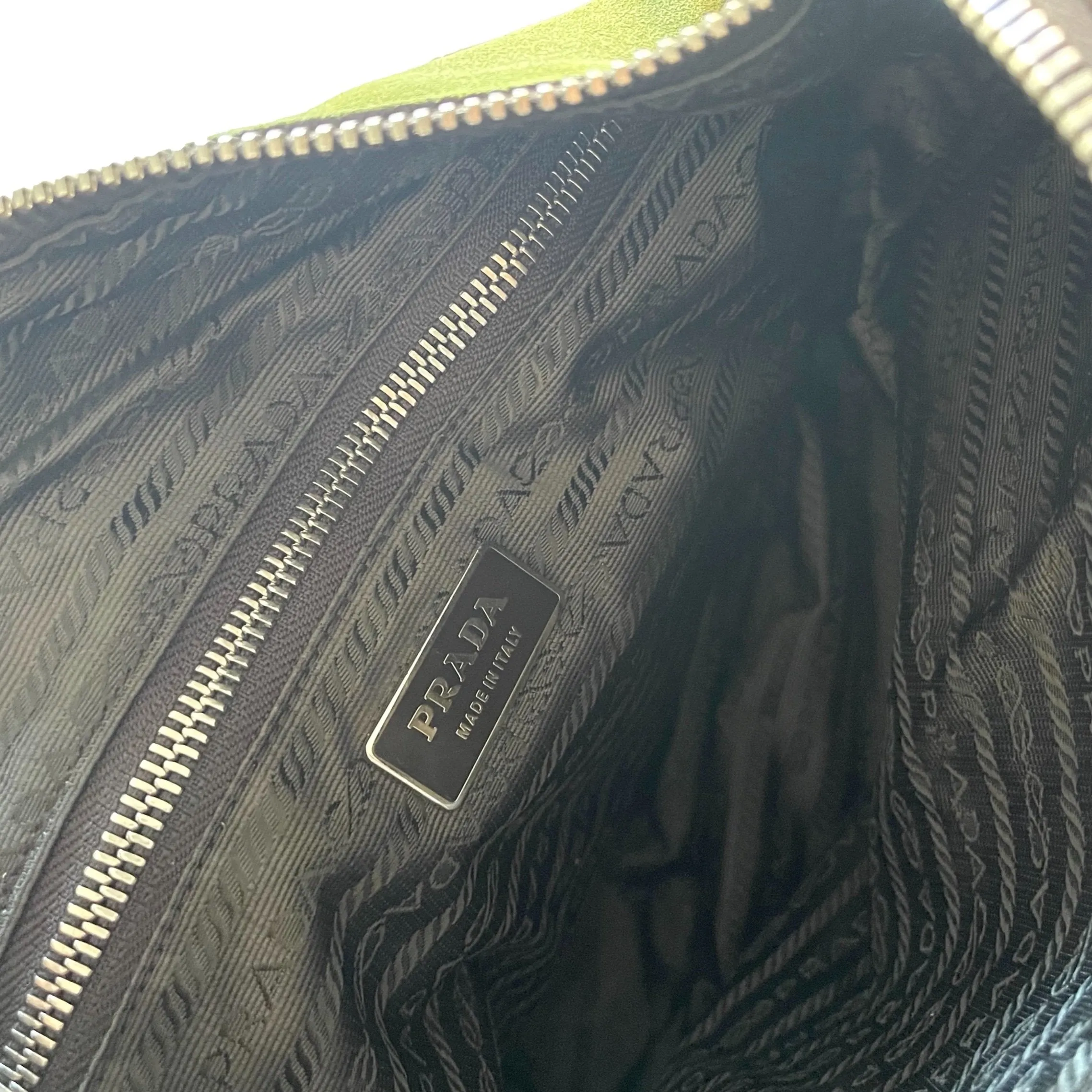 Prada Green Suede Shoulder Bag