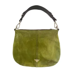 Prada Green Suede Shoulder Bag