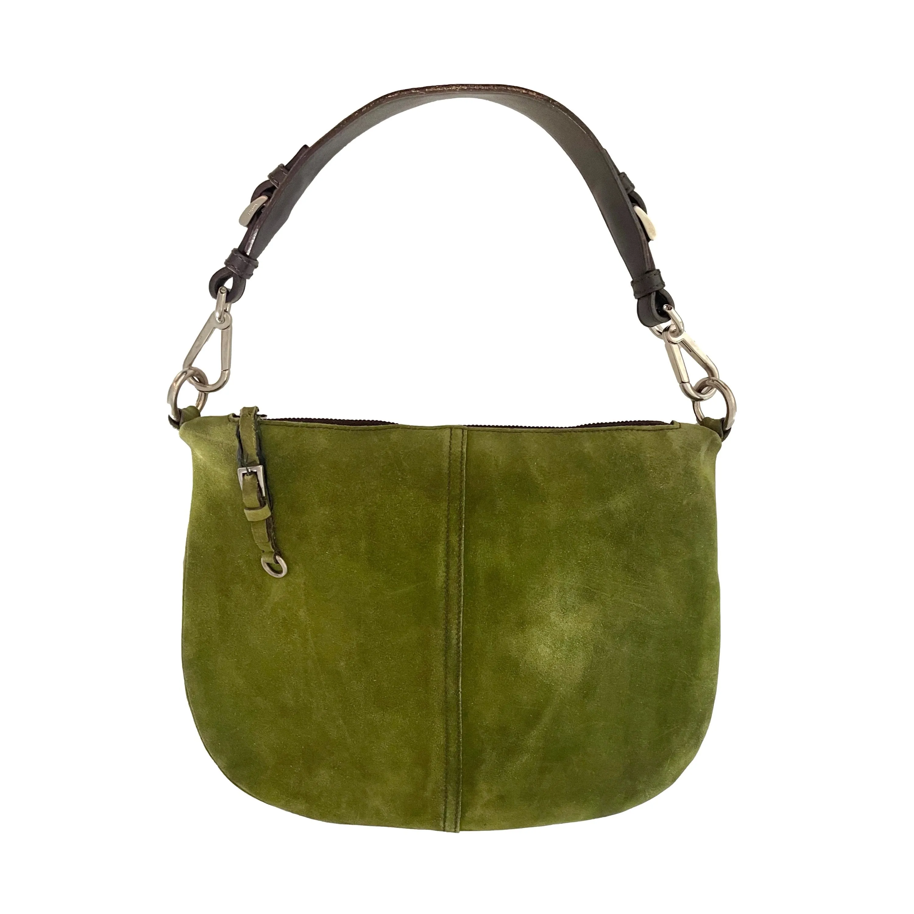 Prada Green Suede Shoulder Bag