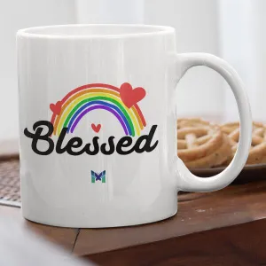 "Blessed" Mug - Rainbow & Hearts