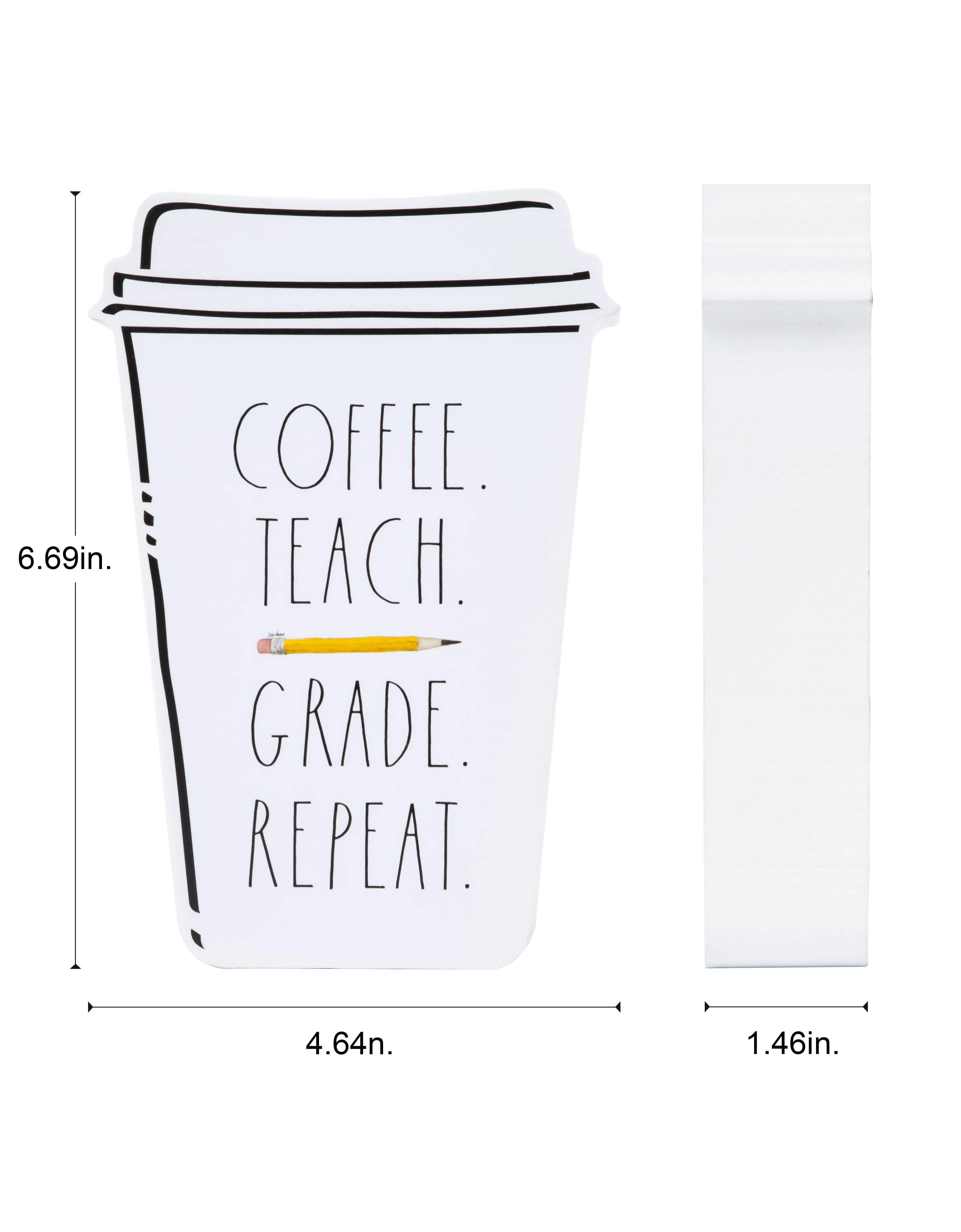 Rae Dunn "Coffee, Teach, Grade, Repeat" Coffee Desk Decor