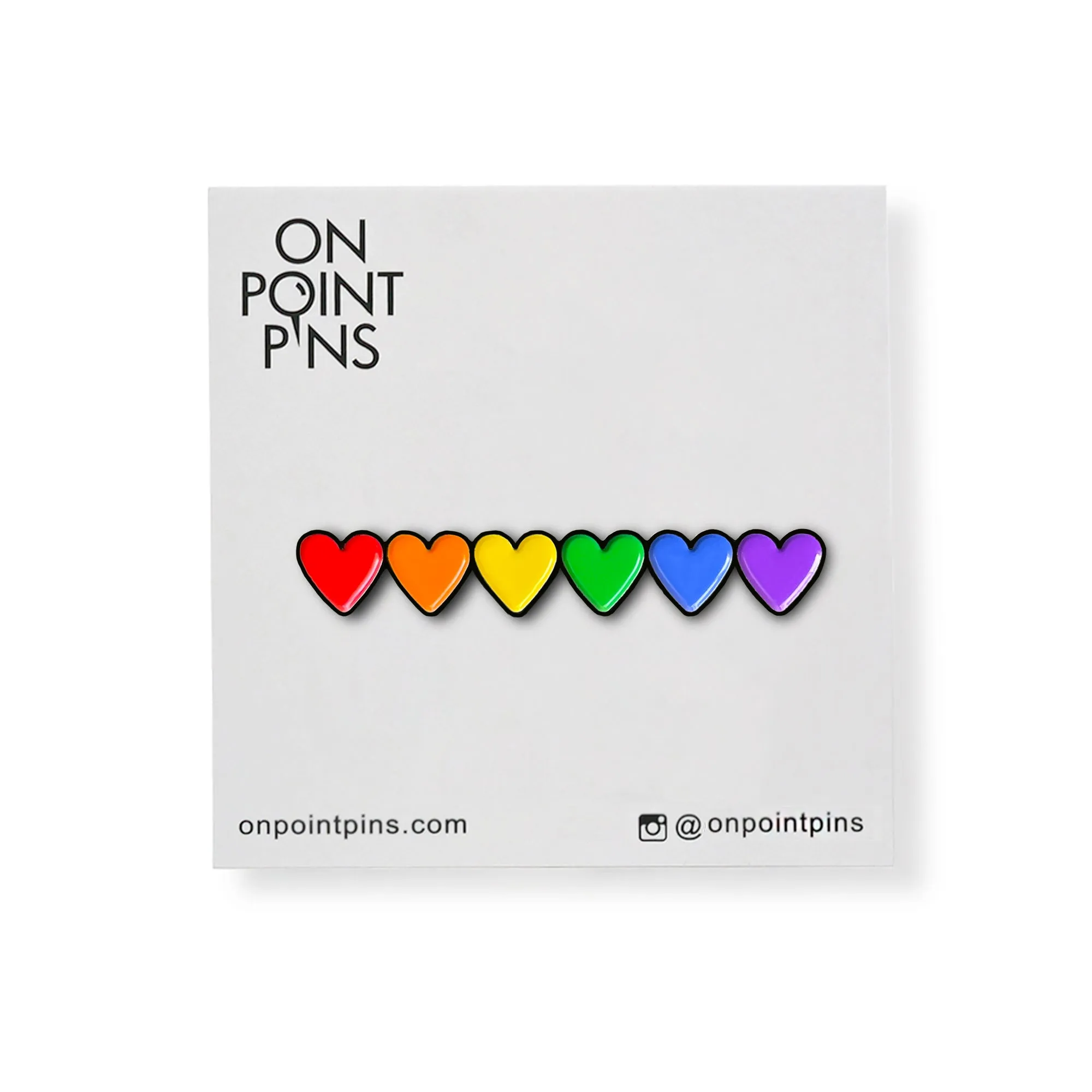Rainbow Hearts LGBTQ Pride Ally Lapel Enamel Pin