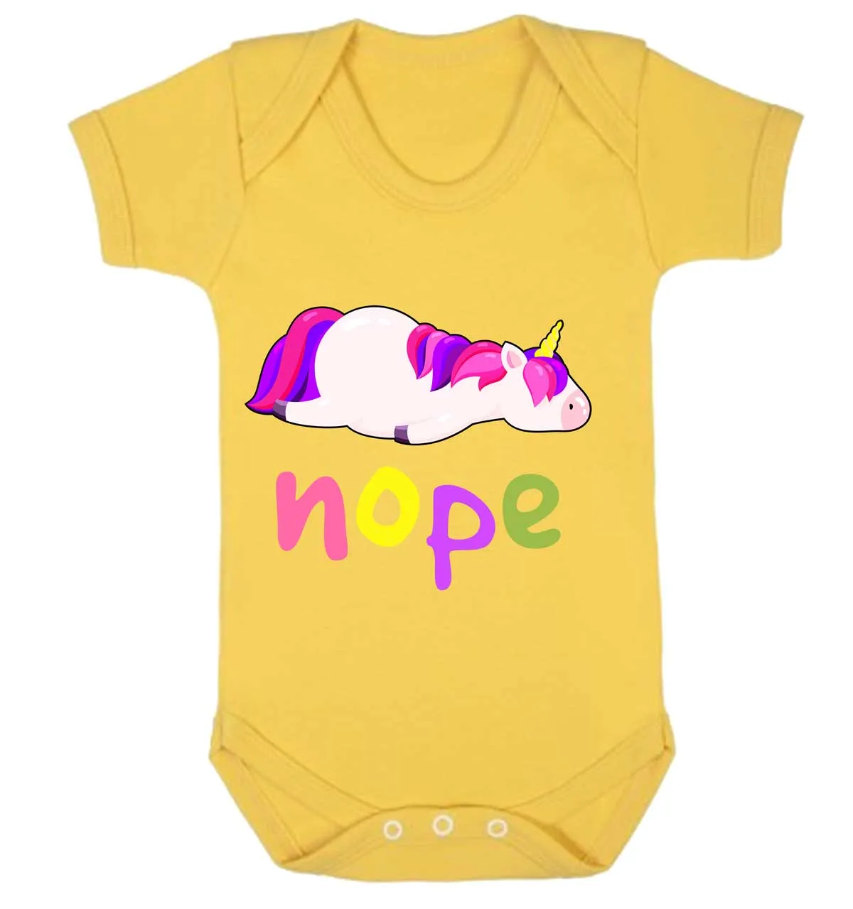Reality Glitch Nope, Lazy Unicorn Kids Babygrow