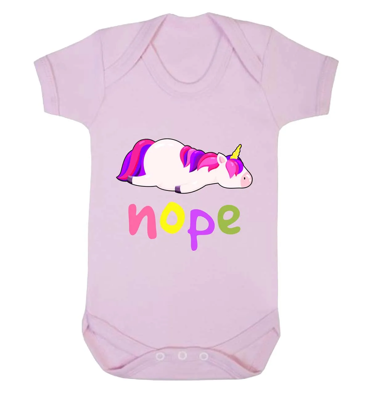 Reality Glitch Nope, Lazy Unicorn Kids Babygrow