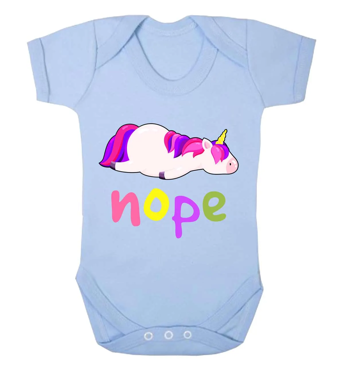 Reality Glitch Nope, Lazy Unicorn Kids Babygrow