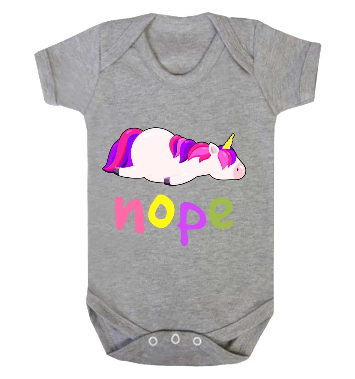 Reality Glitch Nope, Lazy Unicorn Kids Babygrow