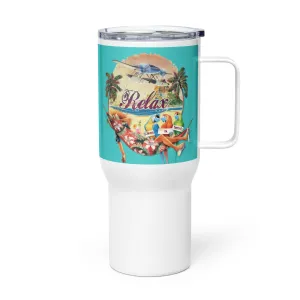 Relax Hammock Parrots Hang In There Travel Mug With Handle