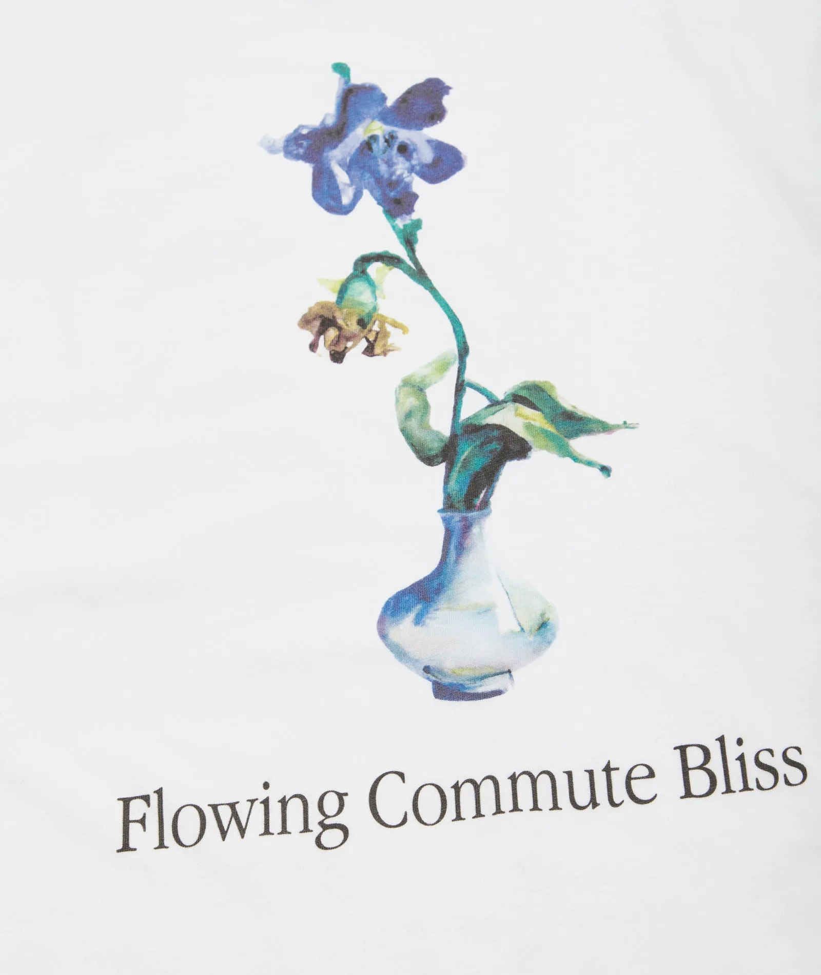 Relaxed Fit Tee - White / Flowing Commute Bliss