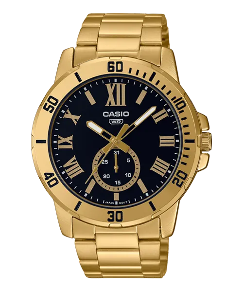 Reloj casual correa de Acero inoxidable MTP-VD200G-1B