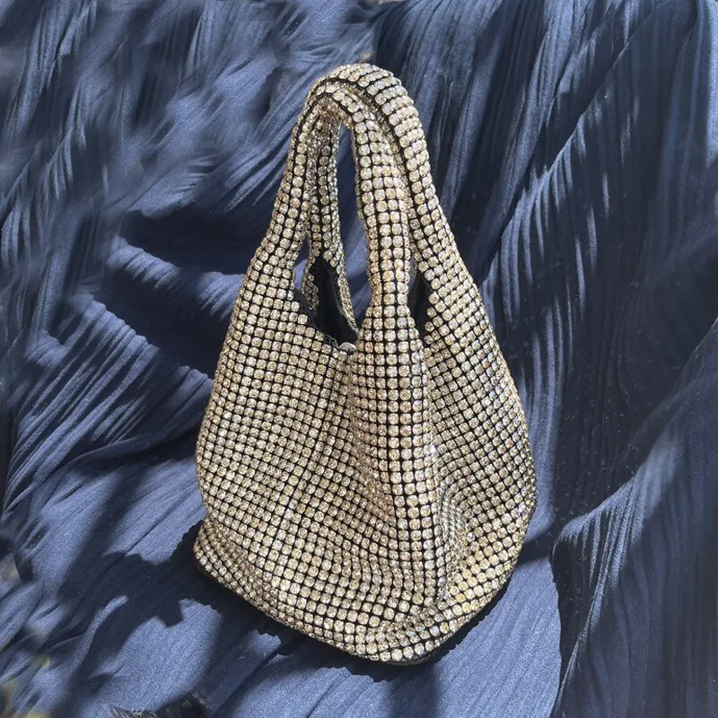 Rhinestone Handbags for Women 2022 New Luxury Crossbody Women's Bags Handle Rhinestones Evening clutch Bag purse bucket bag