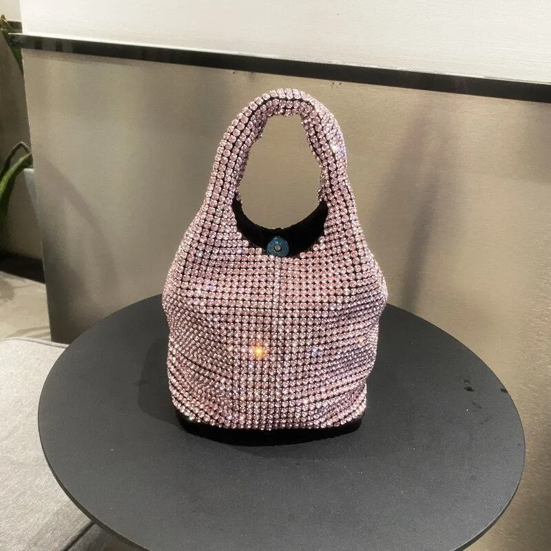 Rhinestone Handbags for Women 2022 New Luxury Crossbody Women's Bags Handle Rhinestones Evening clutch Bag purse bucket bag