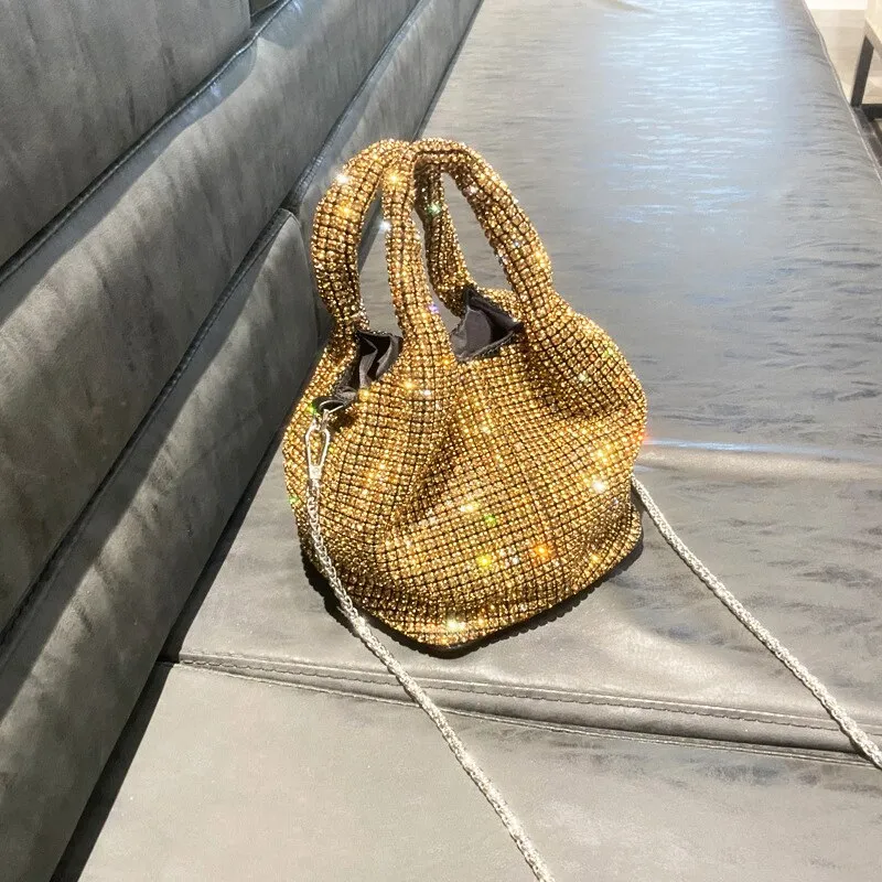 Rhinestone Handbags for Women 2022 New Luxury Crossbody Women's Bags Handle Rhinestones Evening clutch Bag purse bucket bag
