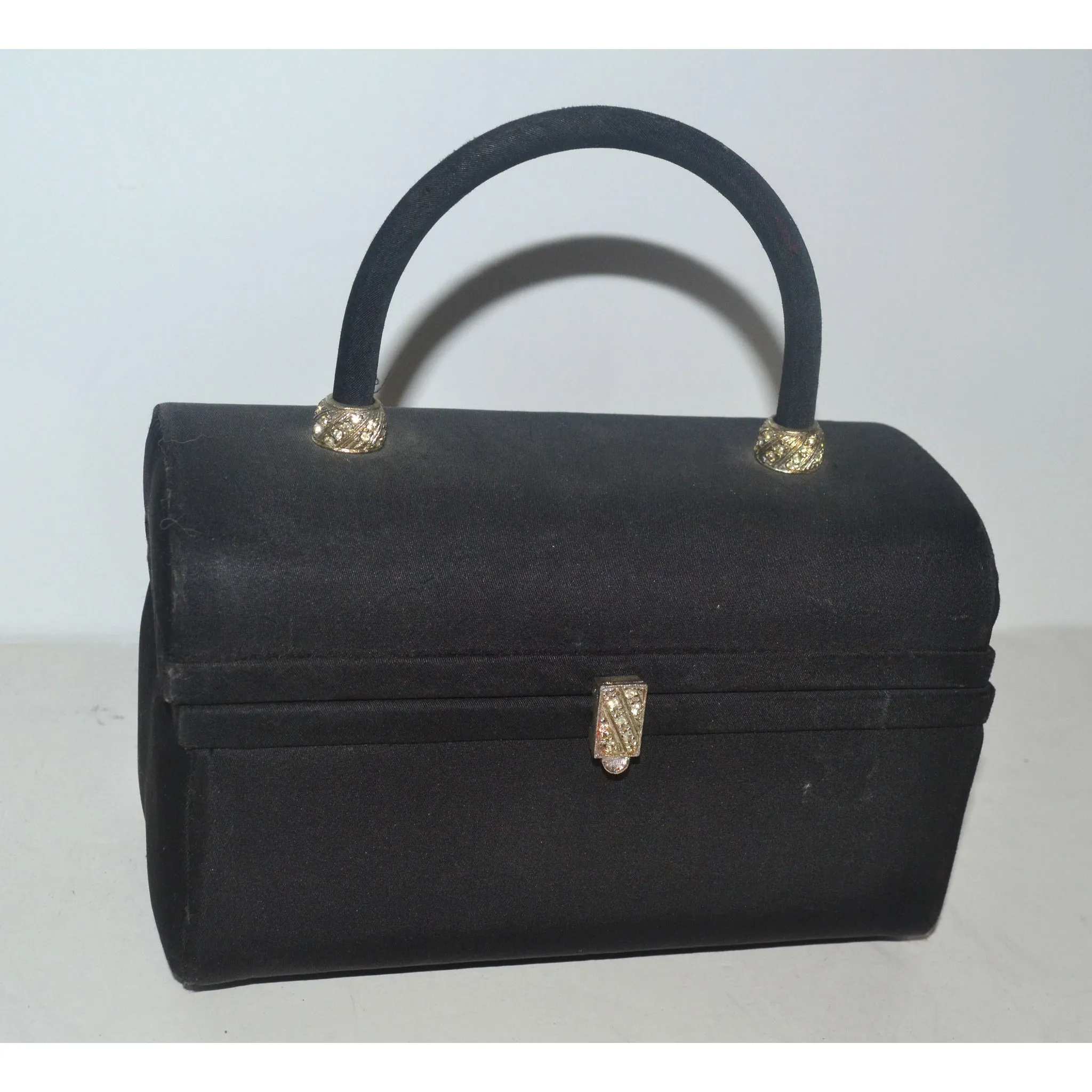 Rhinestone Pillbox Purse By Meyers