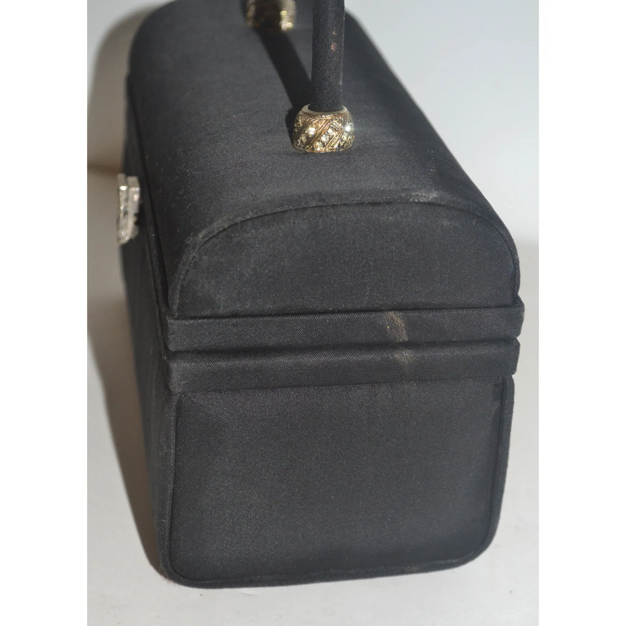 Rhinestone Pillbox Purse By Meyers
