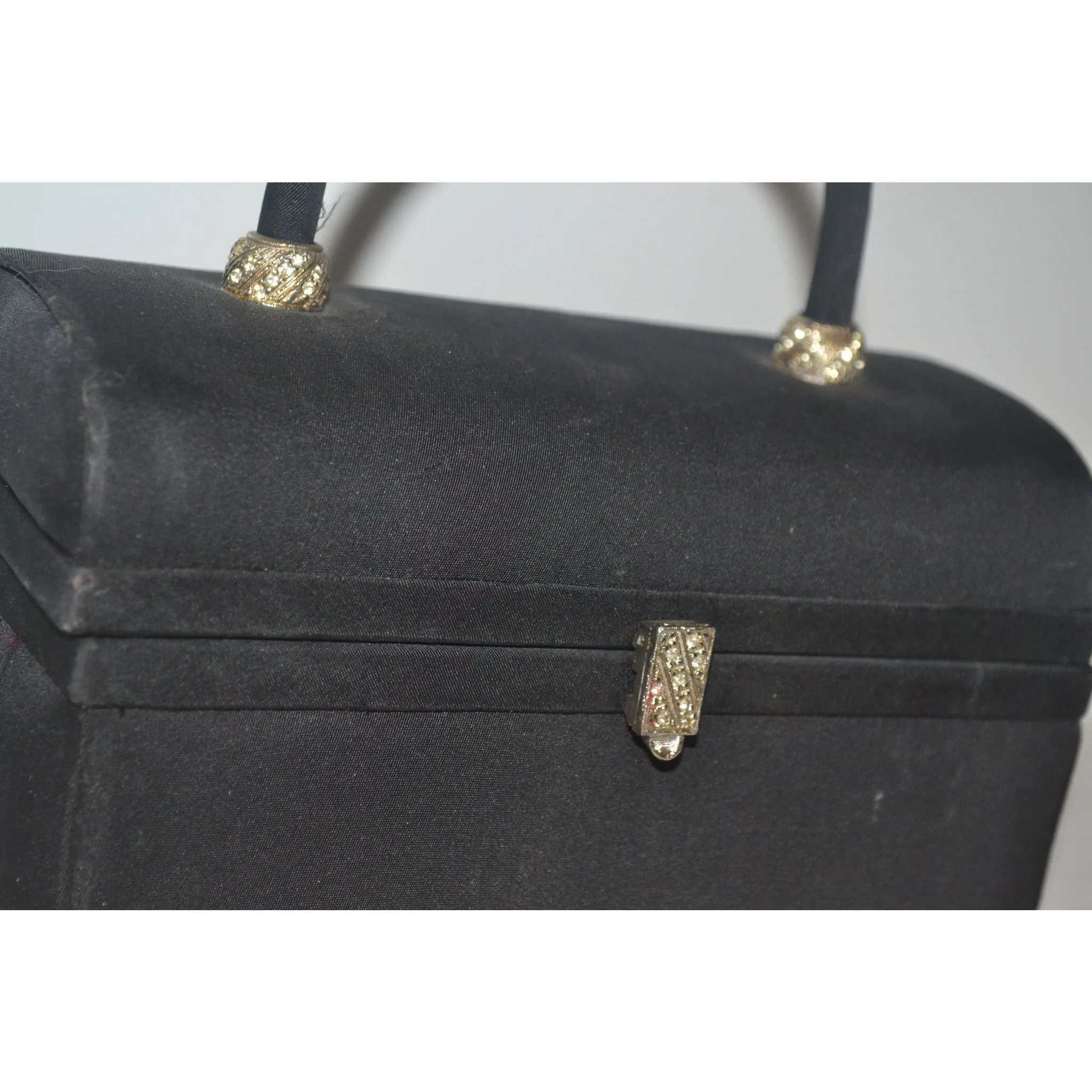 Rhinestone Pillbox Purse By Meyers