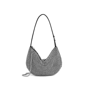 Rhinestone Underarm Semicircle Bag
