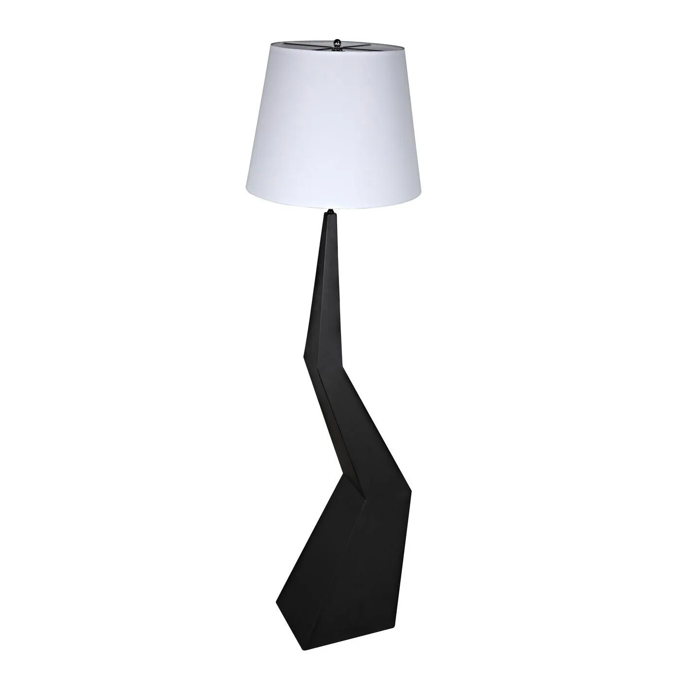 Rhombus Floor Lamp with Shade, Black Metal