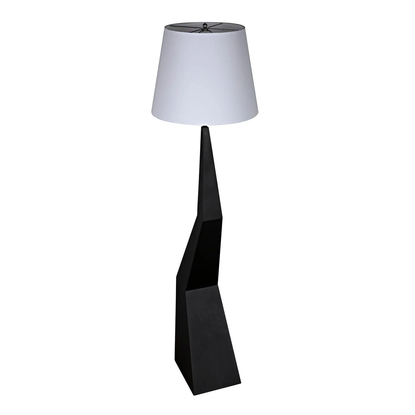 Rhombus Floor Lamp with Shade, Black Metal