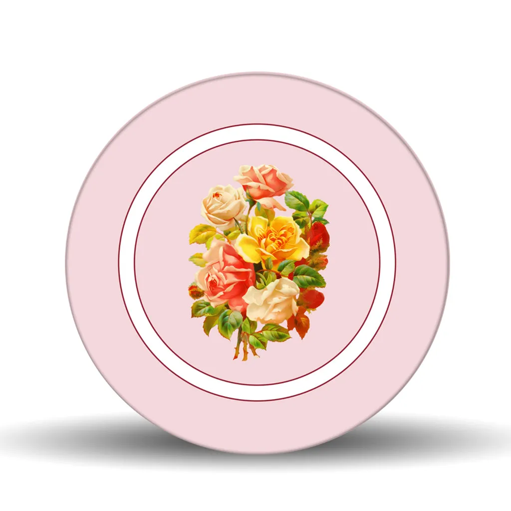 Roses Pink <br>Glass Table Spinner 17.75"