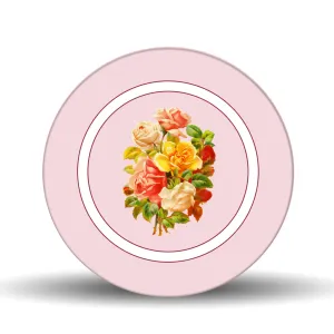 Roses Pink <br>Glass Table Spinner 17.75"