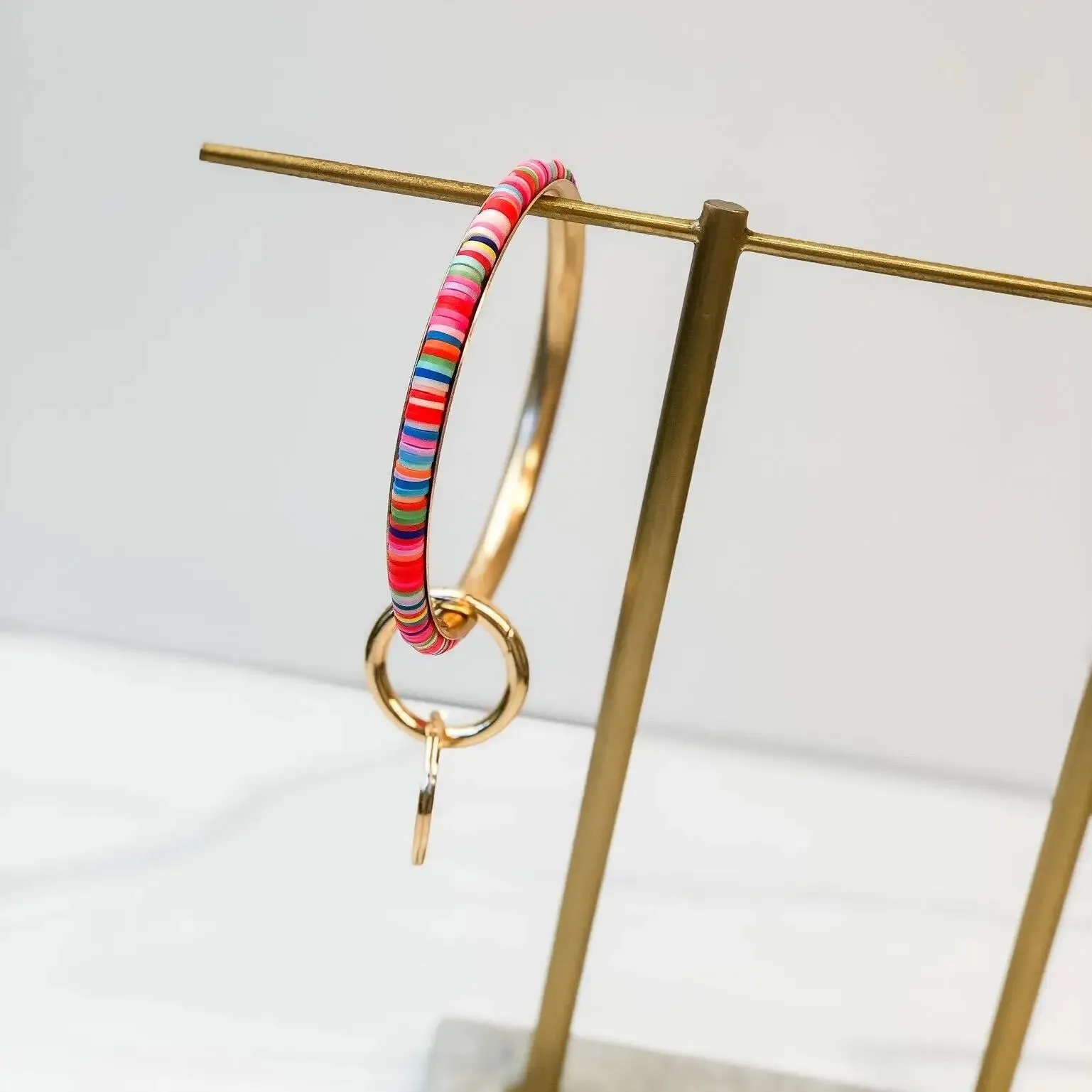 Rubber Disc Keyring Bangle