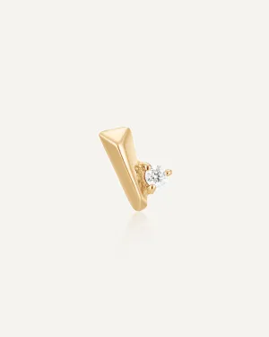Sabine 14k Solid Gold White Topaz Flatback Stud
